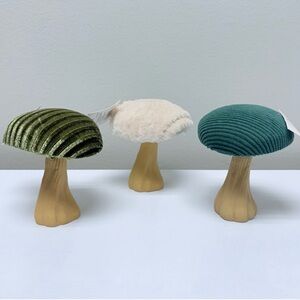 NWT Target Bullseye Playground Fall Fabric Resin Full Set of 3 Mushroom Figurals